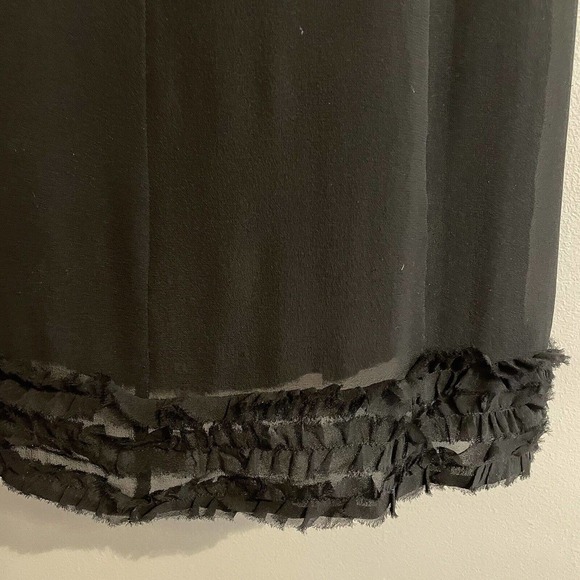 Modcloth Knitted Dove Large Silk Ragged Ruffle Dress Black Sleeveless Re… - Picture 4 of 8